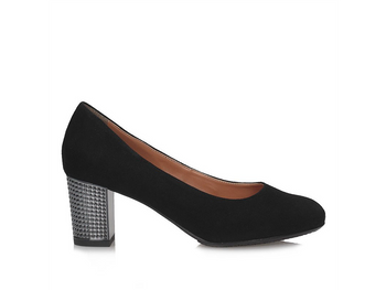 Czarne czółenka Toscanio LZ 604830 srebrny obcas