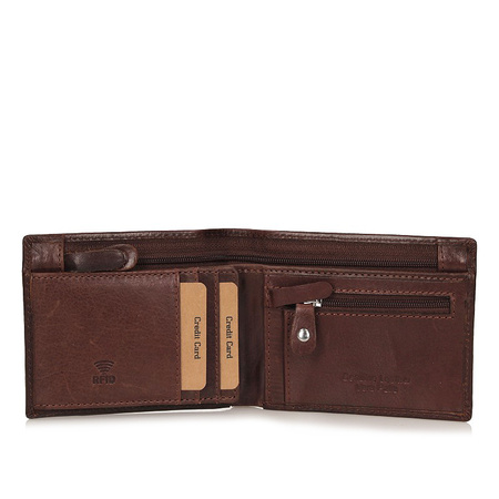 Praktyczny skórzany portfel T398