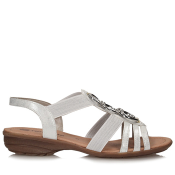 Srebrne sandały damskie Remonte R3605 wygoda i ciekawy design