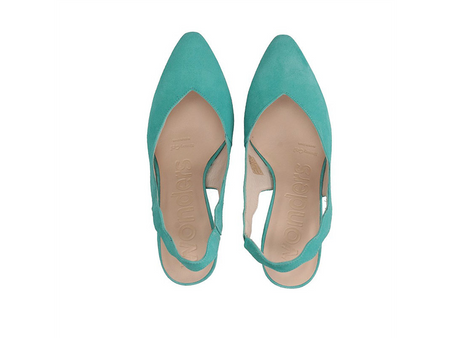 Welurowe czółenka z odkrytą piętą Wonders M4242