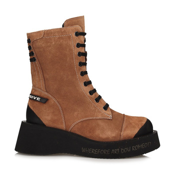 Welurowe trzewiki damskie Toscanio MU 950