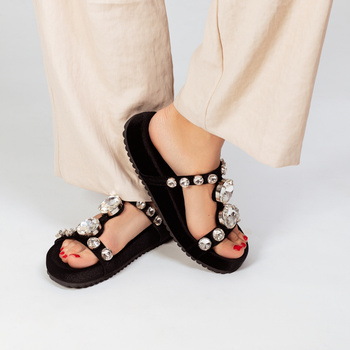 Klapki damskie czarne SCAVIOLA S-35