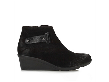 Welurowe botki na koturnie Toscanio FW200