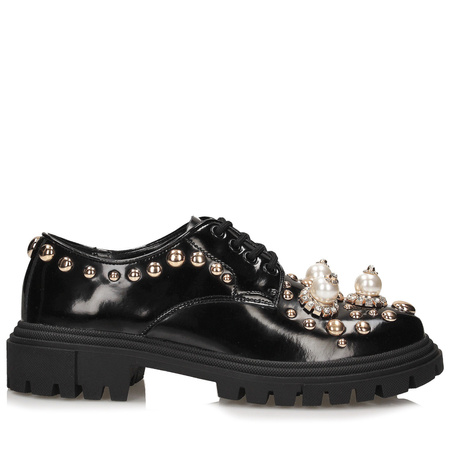 Półbuty damskie Sca'viola S-72 oxfordy w kolorze czarnym