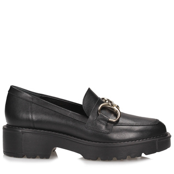 Czarne mokasyny na platformie Ryłko 2ZRP0