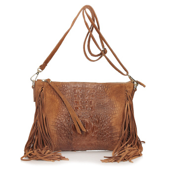 Torebka skórzana z frędzlami F16