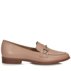 Beżowe mokasyny damskie Ryłko K2R49 ozdoba w kolorze złota
