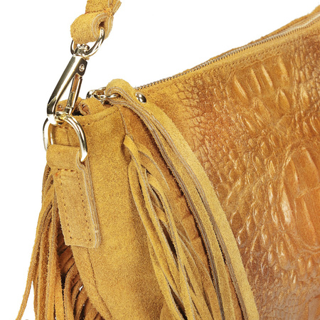 Torebka skórzana z frędzlami F16