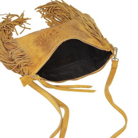 Torebka skórzana z frędzlami F16