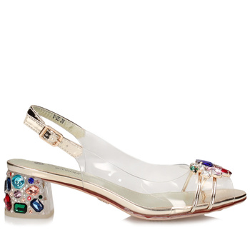 Złote sandały damskie Scaviola G-25