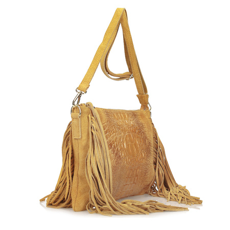 Torebka skórzana z frędzlami F16