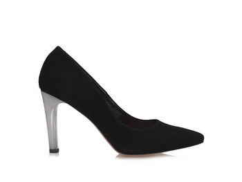 Welurowe czółenka Toscanio, metaliczny obcas KO 274