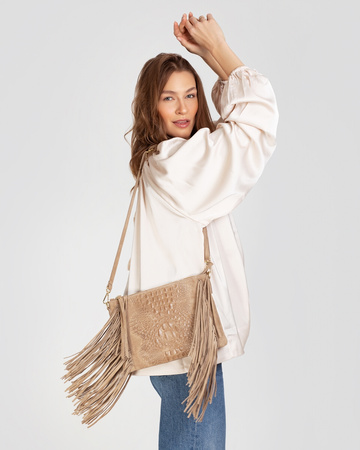 Torebka skórzana z frędzlami F16