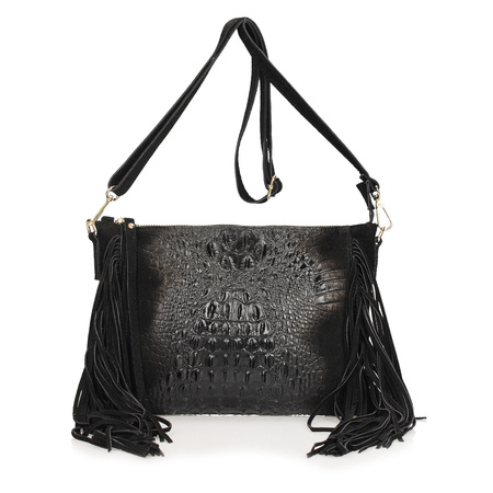 Torebka skórzana z frędzlami F16