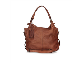 Workowana torebka z pranej skóry C43