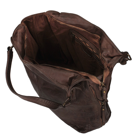 Workowana torebka z pranej skóry C43