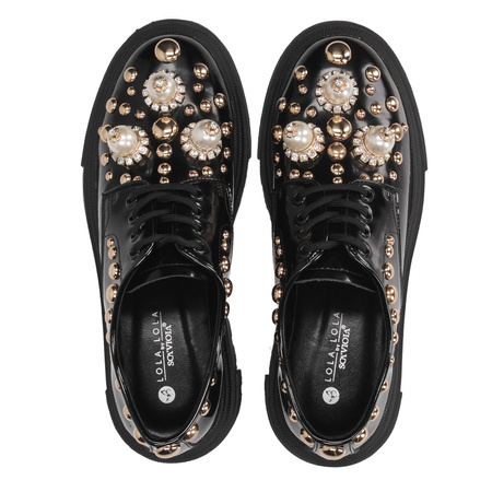 Półbuty damskie Sca'viola S-72 oxfordy w kolorze czarnym