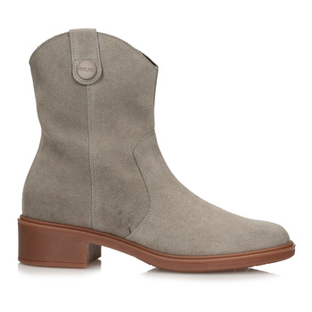 Welurowe botki Ryłko 3YY40 w szarym kolorze
