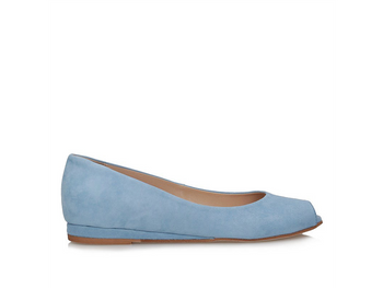 Niebieskie baleriny Toscanio KO 46 z odkrytym przodem