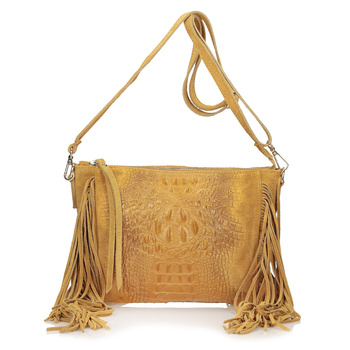 Torebka skórzana z frędzlami F16